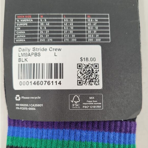 Lululemon Rainbow Crew Sock Daily Stride Graphic Color Pop Streetwear Lounge - Picture 6 of 8